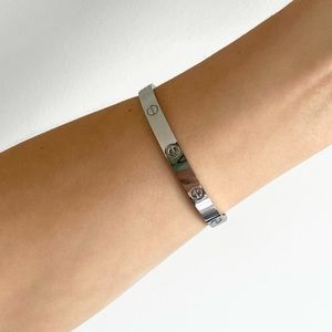 Cartier (authentic dupe) silver love bracelet